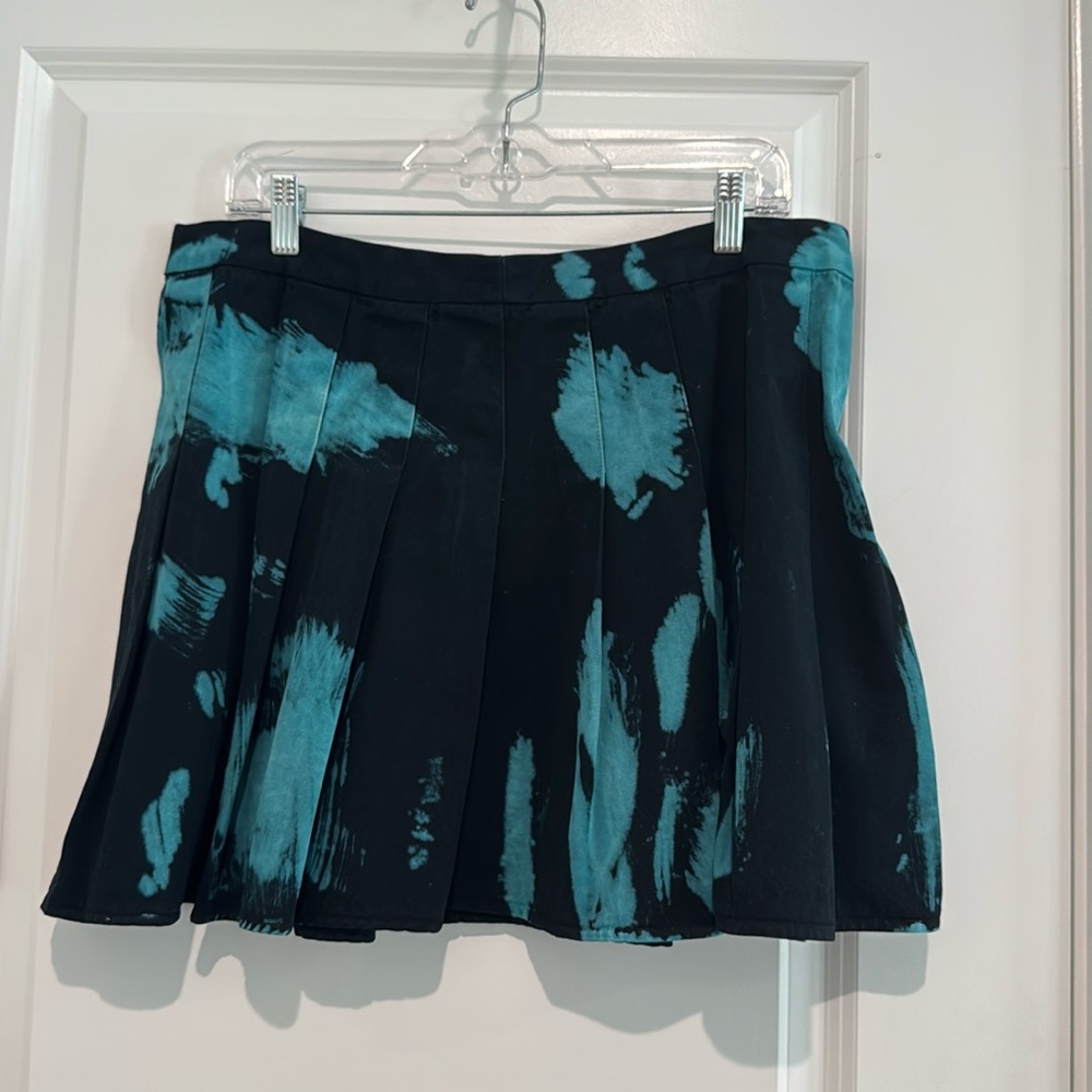 Current Mood Pleated Punk Mini Skirt - Women's 1x - Blue and Black - Dolls Kill